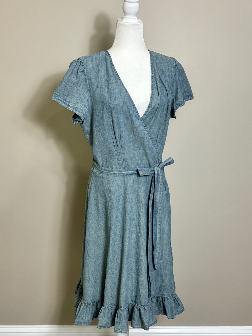 Polo Ralph Lauren Blue Denim Chambray Wrap Dress